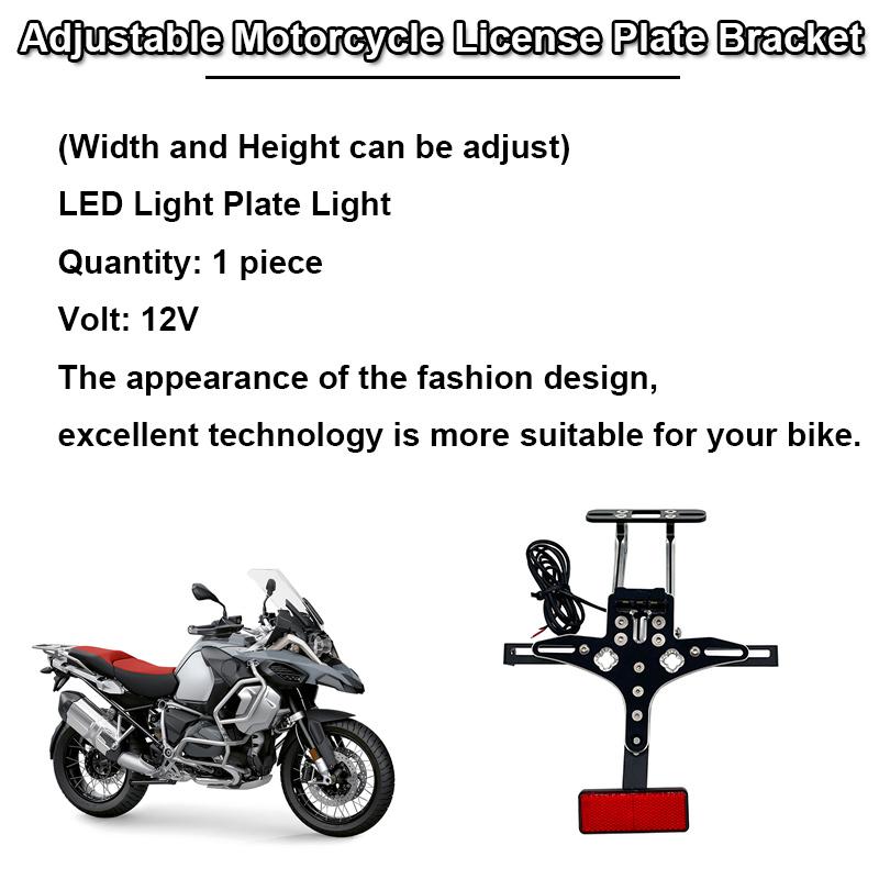 Fit For Yamaha MT-09 FZ-09 2014 2015 2016 MT09 FZ09 Mt09 Tracer 900 Motorcycle Adjustable License Plate Bracket Holder LED