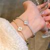 Zircon Fritillary Four-petaled Flower Bracelet Light Luxury High Sense Simple Fashion Versatile Exquisite Niche Design Jewelry