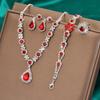 Jewelry High-end Crystal Gem Ladies Water Drop Necklace Earrings Bracelet Ring