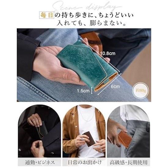 VELNORVAY Key Case Mens Genuine Leather 6 Slots Pueblo Womens Large Capacity Card Storage Wide Pocket Suica Compatible Carabiner Included Recycled Box