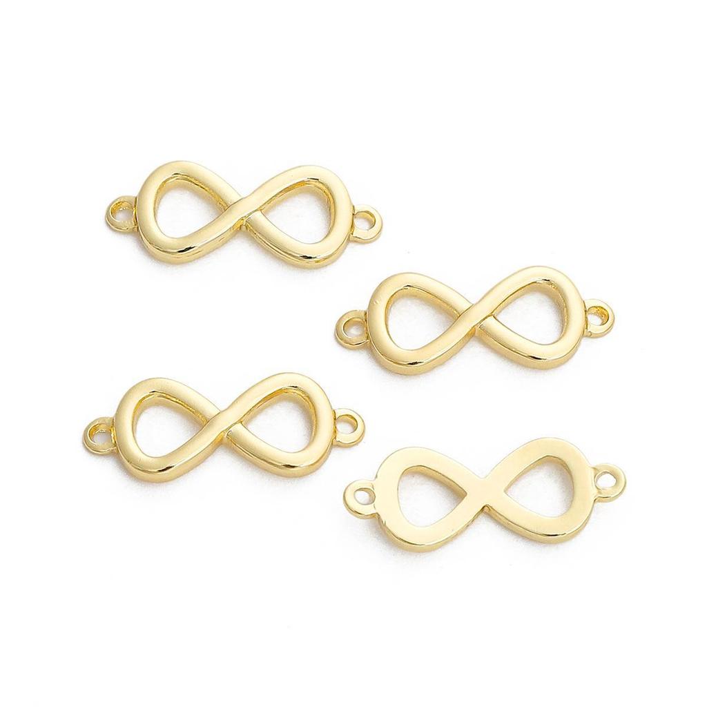 14 Karat vergoldeter Kupferanhänger mit doppelt hängender 8-förmiger Schnalle zur Herstellung von DIY-Schmuck