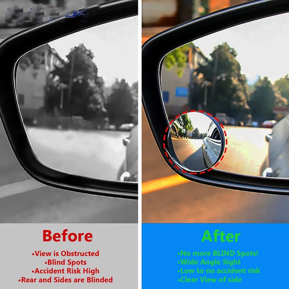 2X CAR BLIND Spot Mirror Auto 360° Wide Angle Convex Rear Side View - Foto 8