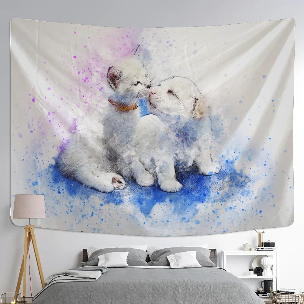 Животное Акварельная живопись Декоративный гобелен Офис Гостиная Украшение Дома Настенный — фото 3