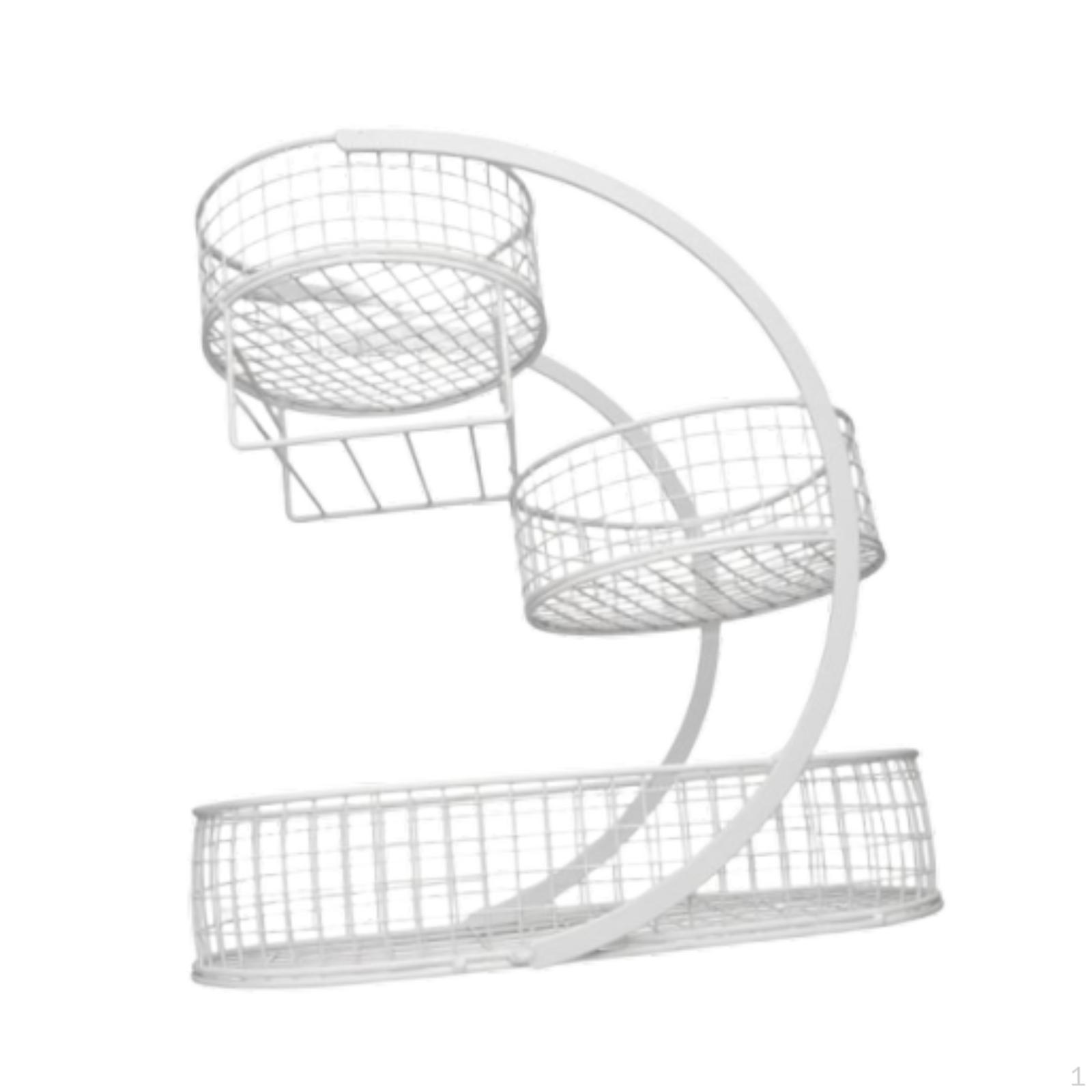 Compact 3-tier Decorative Fruit Basket, Ideal for Fruit, Serving As A Tray And Decorating белый