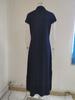 European American Casual Denim Maxi Dress 2022 Shirt Collar Slit Pockets Swing Skirt