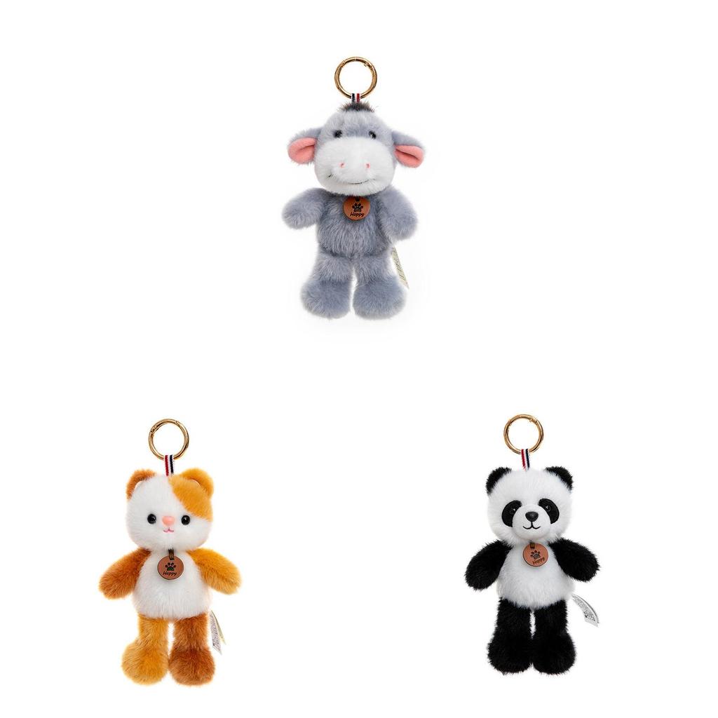 Cartoon Animal Plush Keychain Panda Soft Toy Car Pendant For Backpack Decor