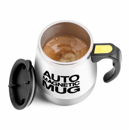 Xuuyuu Automatic Mixer Cup, Stainless Steel Mug with Insulation, Automatic Magnetic Stirring Cup, Automatic Stirring, and Keeps Hot Water Warm (White)