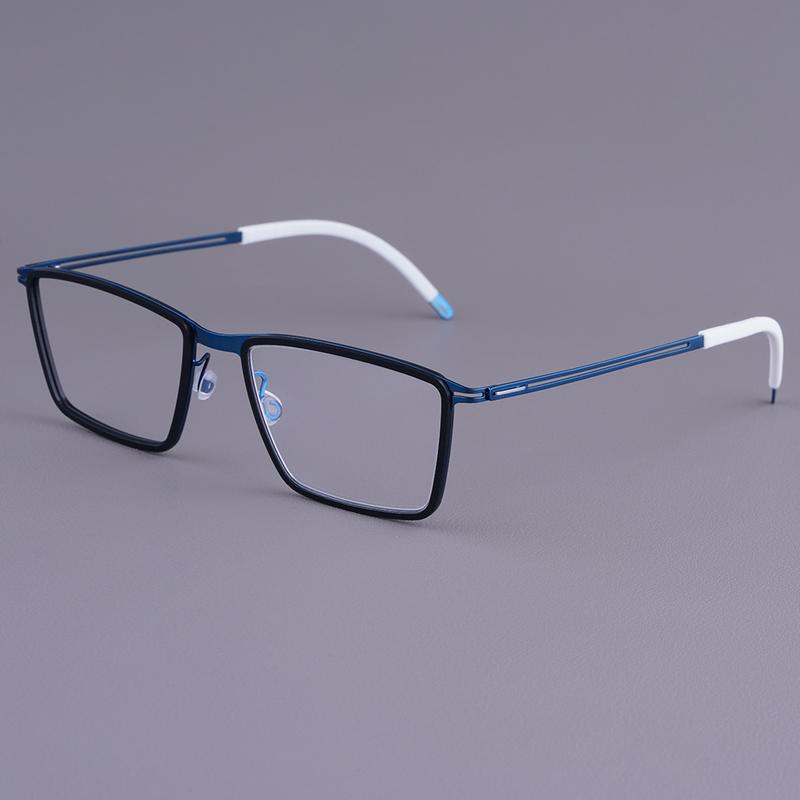 Norway V4109-R Men Business Square Ultralight Titanium Glasses Frames Women Screwless Eyeglasses High Quality Handmade Spectacle