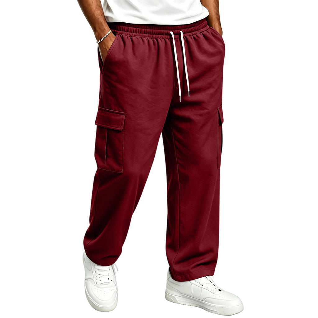 Men's Casual Straight Leg Drawstring Jogger Pants for Commute and Everyday Wear