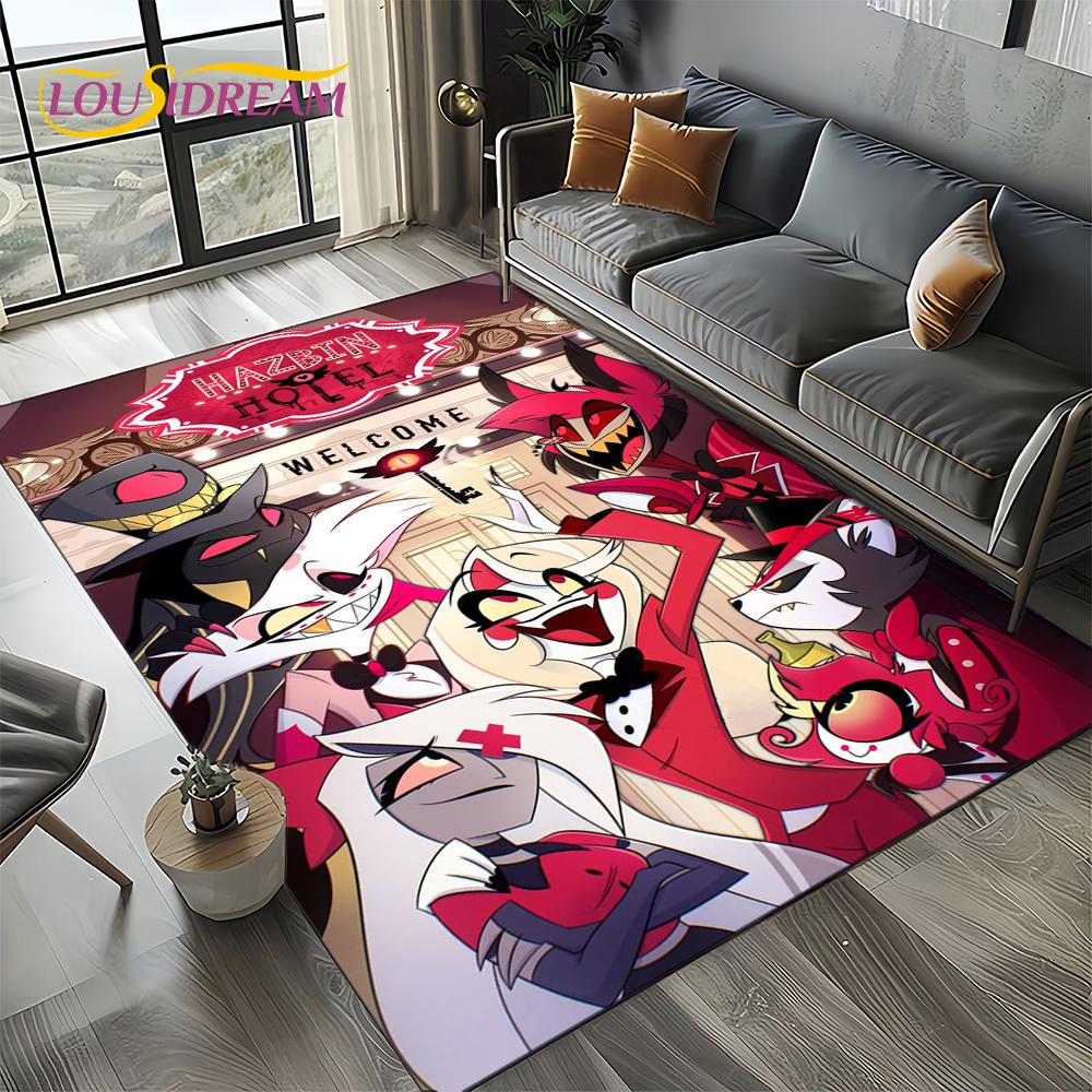 2025 H-Hazbin Hotel Charlie Cartoon Carpet Rug for Bedroom Living Room Home Sofa Decoration,kids Game Play Decor Floor Mat Gift