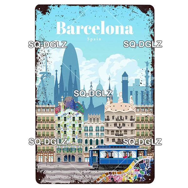 Metallschild „Tokyo City“, Vintage-Plakette, Dekor für Kneipen, Bars, Wanddekoration, Blechschild, Barcelona/Sydney/Norwegen, Poster, Geschenk