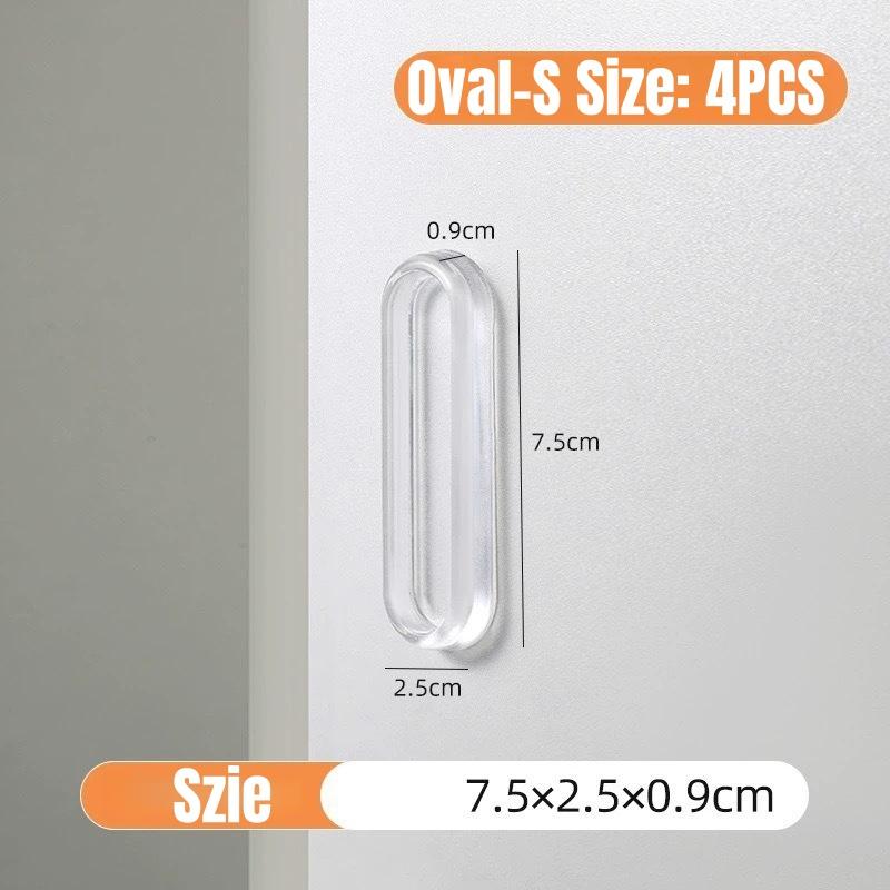 

New 4PCS Self-Adhesive Sliding Door Handle Transparent Soft PU door handle Kitchen Cabinet Glass Sliding Door Drawer Pull Handle