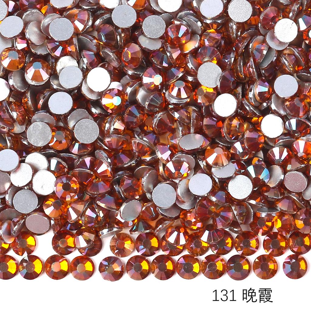 Ss3-Ss30 Strass Ab Colorés Verre Fond Plat Strass Diamant Cristal Coloré Rond Autocollant Manucure Diy Diamant