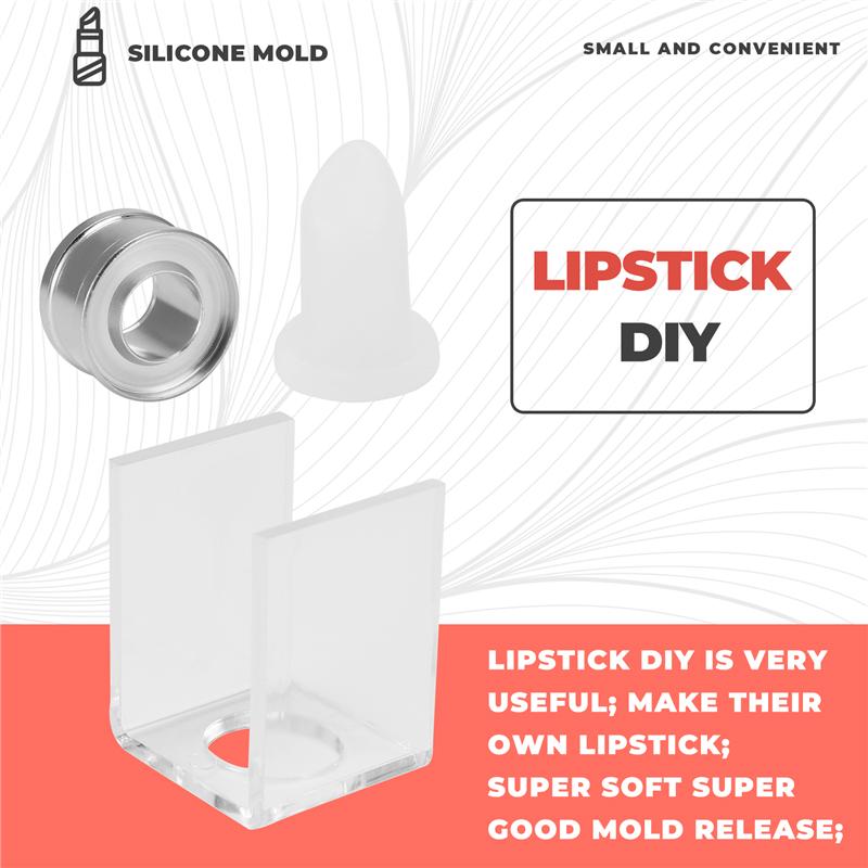 

B69A 3 Piece Set DIY 12.1Mm Simple Lipstick Filling Tube Silicone Mold Aluminum Ring Single Hole Bracket Homemade Lipstick Tool