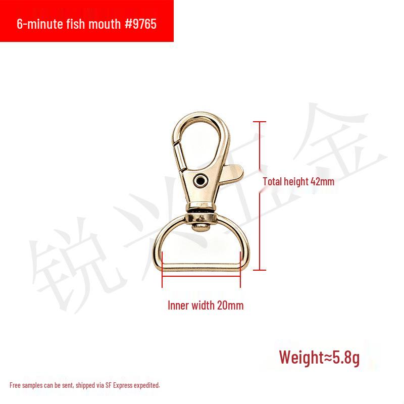 Zinc Alloy Fish Mouth Buckle for Dog Luggage, Shoulder Straps, Keychains, and Webbing.