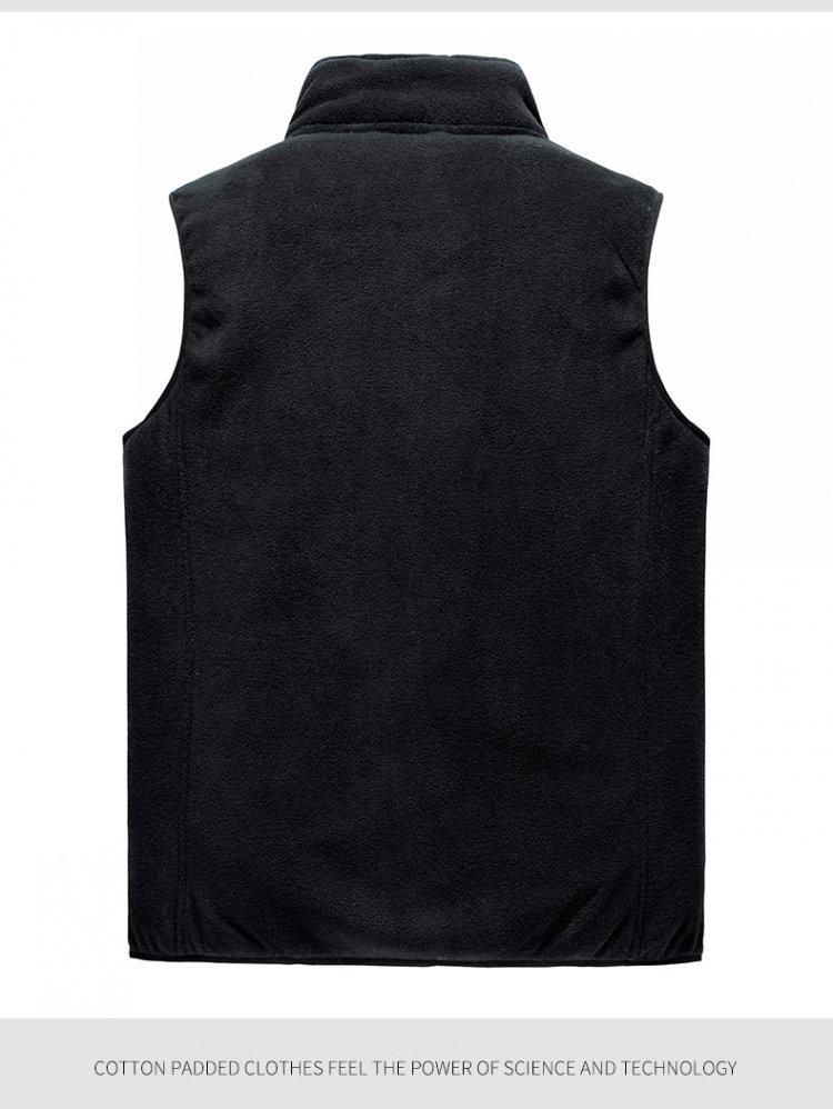Men's Polar Fleece Stand Collar Vest - Thick, Warm, Plus Size, Spring/Autumn