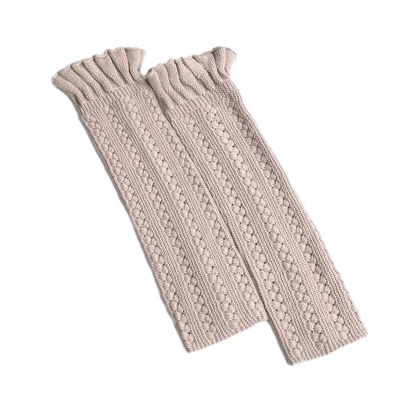 Womens Lolitas Knit Long Socks Ruffle Leg Warmers Harajuku Booties Socks Winter Warm Ankle Heap Socks