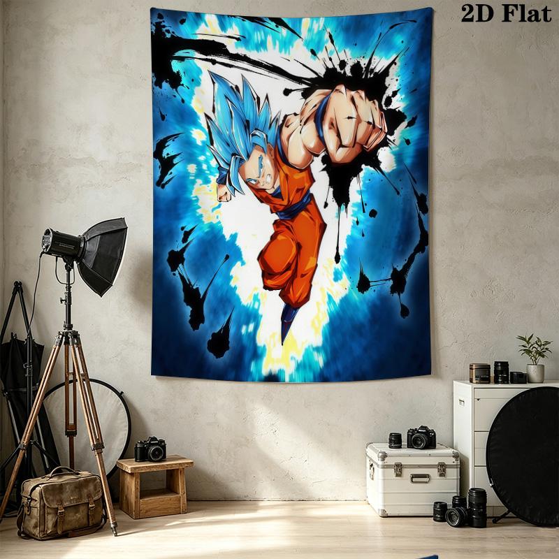 Son Goku Wall Tapestry Aesthetic Wall Hanging Printed Fabric Blanket Decorative Tapestries For Bedroom Living Room Home Decor
