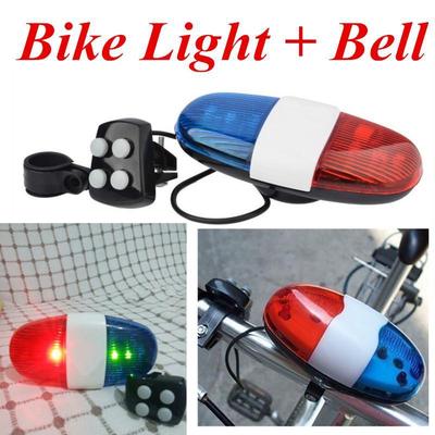 Fahrradklingel 6LED 4 Töne Fahrradhupe Fahrradklingel LED Fahrrad-Polizeilicht Elektronische Sirene Kinderzubehör