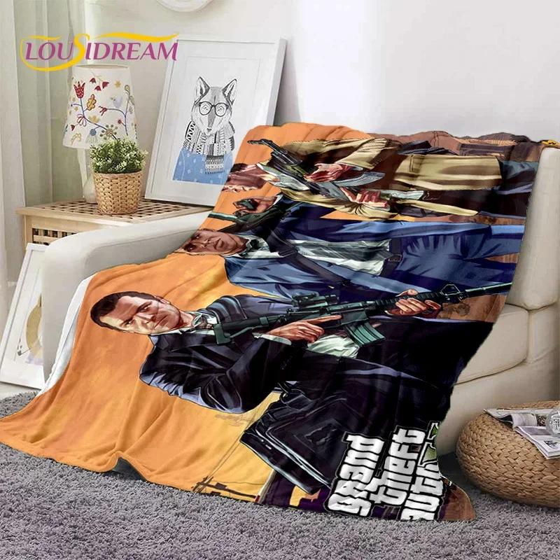 GTA Game Grand Theft Auto Gamer Soft Flannel Blanket for Beds Bedroom Sofa Picnic,Throw Blanket for Cover Outdoors Leisure Gift