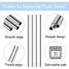 10.5 Inch Stainless Steel Straws Replacement for Starbucks Cold Cup Venti 24 Oz, 6 PCS Straight Reble Metal Straw with Cleaning Brush, 10.5" X 0.31"