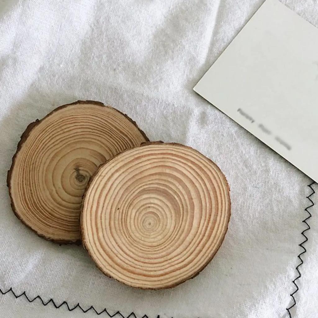 1PC-Thick 1 Pack Natural Pine Round Unfinished Wood Slices Circles With Tree Bark Log Discs DIY Crafts Wedding Party Painting