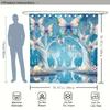 Fantasy Butterfly Tree Pattern Digital Print Shower Curtain, Bathroom Home Decor with Free Hooks, Four Seasons Woven