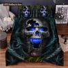 Skull Chevalier Duvet Cover Set King Size Horror Skeleton Bedding Set Day Of The Death Comforter Cover 2/3pcs For Boys Men Gifts