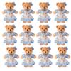 12-48PCS Mini Bear Stuffed Animal Toys Bulk 10cm Soft Plush Bears with Burlap Clothes for Baby Shower Birthday Party Decoration