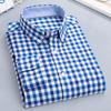 Casual Men Shirt Button Closure Single Breasted Pocket Design Long Sleeves Sweat Absorbent Cotton Blend Plaid Print Men Spring Shirt Men Garment