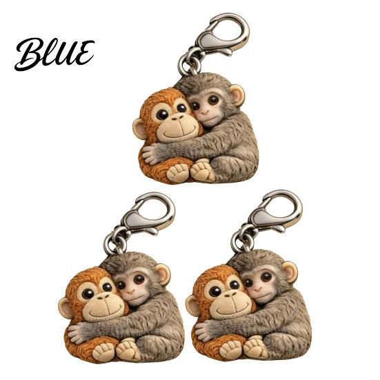 Durable Keychain Little Monkey Pocket Hug Token Cute Holding Plush Toy with Card Inspirational Keepsake for Friends Family Emotional Support