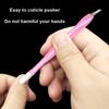 Doublehead Cuticle Trimmer with Pusher Dead Skin Remover Nail Art Fork Pink Cuticle Remover Nipper Stainless Steel Pedicure Nails Care Tools