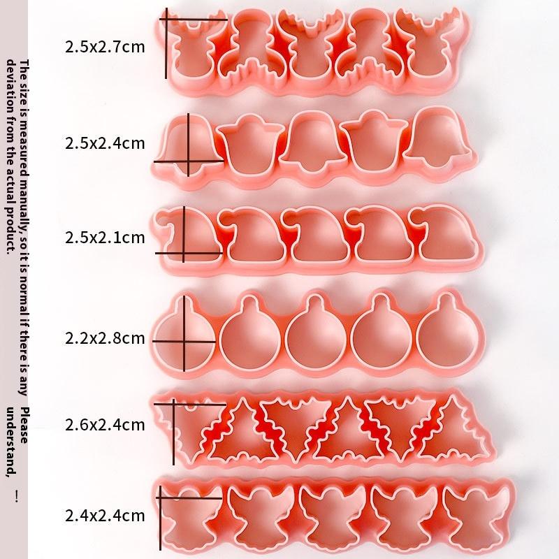 6Pcs 3D Christmas Cookie Cutters Biscuit Mold Gingerbread Man Cookie Mould Stamp Xmas  Year Party Decor Baking Tools