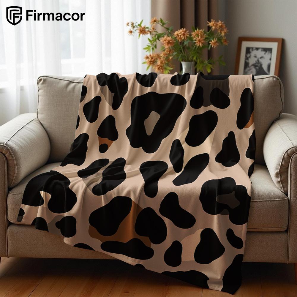 Modern Leopard Print Lightweight Microfiber Soft Christmas Fleece Blanket Warm Cozy Throw for Bed Sofa Office Travel All Season