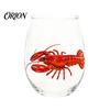 Decorative Aesthetic Water Tumblers Stemless Wine Glasses with Marine Animal Pattern, 420ml Capacity, High Borosilicate Clear Glass Cups for