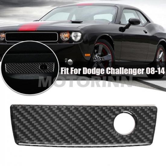 For 08~14 Dodge Challenger Real Carbon Fiber Glove Box Handle Panel Cover Trim