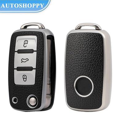 TPU Leather Car Key Case Cover for VW Volkswagen Polo Tiguan Passat B5 B6 B7 Golf 4 5 6 MK6 Jetta Lavida for Skoda Octavia
