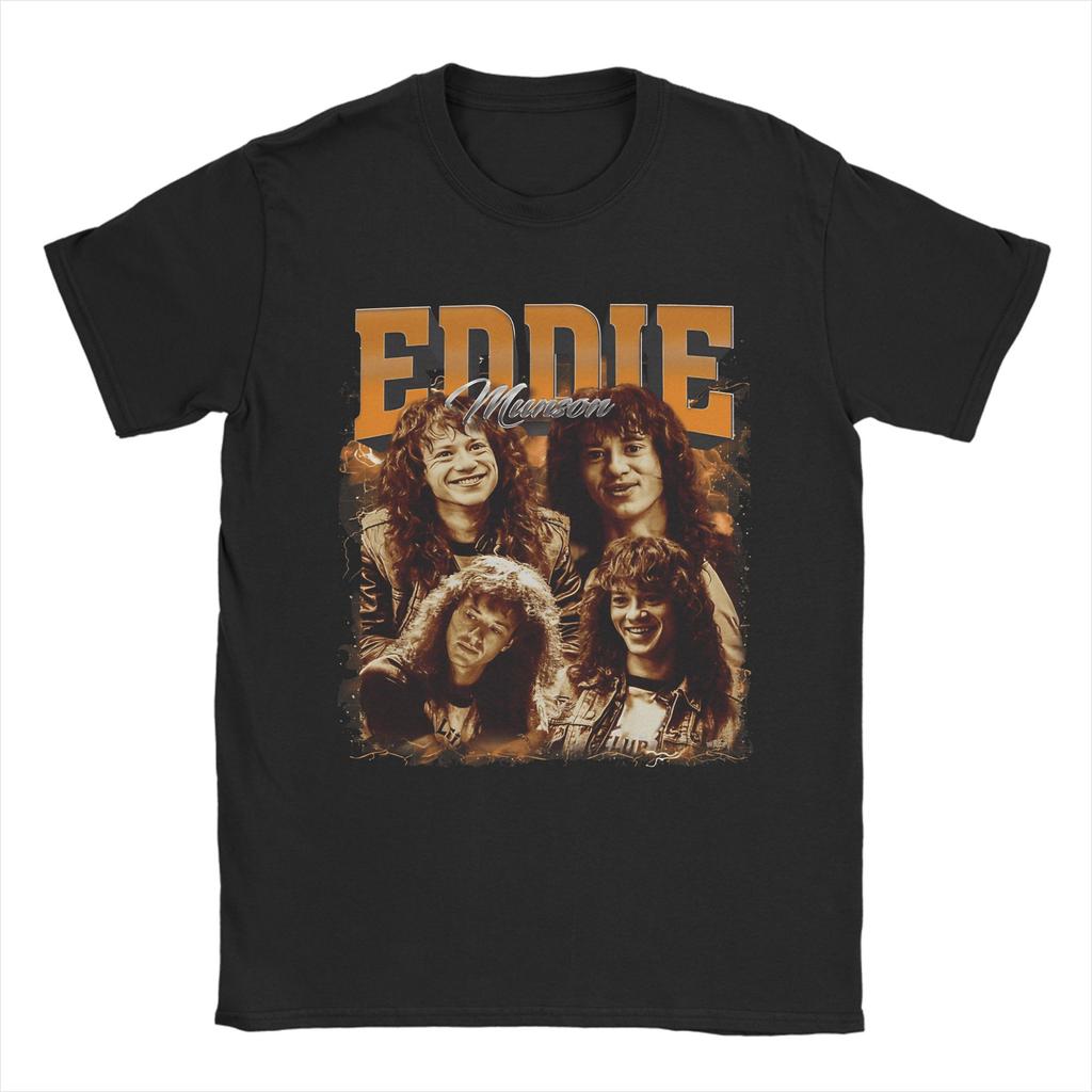 Men T-Shirt Eddie Munson Master of the Upside Down Guitar Horror TV Fashion Pure Cotton Tees Short Sleeve T Shirts O Neck Tops