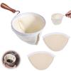 3pcs Washable Cloth Coffee Filter Pouches Coffee Sock Strainer with Wooden Handle Multi Size Brewing Accessories
