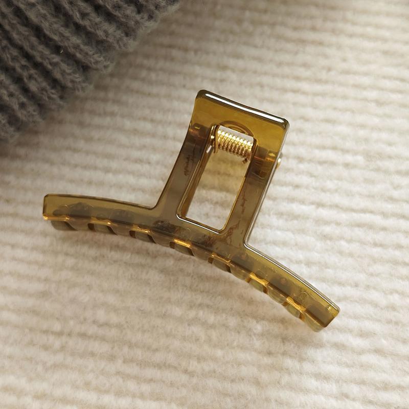 Vintage Solid Hair Claw Women Minimalist Versatile Shark Clip Back Head Updo Premium Onebar Clip Accessory Daily Wear Gift
