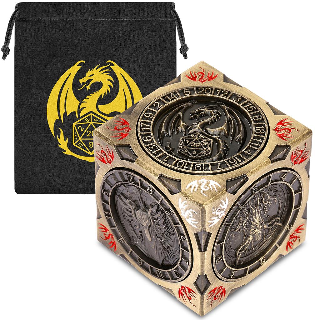 Retro Geprägtes Muster Metall Würfel Würfel Sechsseitig Rollenspiel Würfel Party Geschenk für Tischspiel Liebhaber