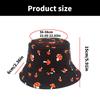 Unisex Reversible Bucket Hat Fisherman Hat for Casual Wear Breathable Sunshade for Teenagers Mushroom Print
