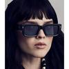 Square Chunky Sunglasses for Women & Men, Trendy Rectangle Shades with UV400 Protection (Black)