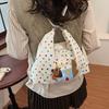 Korean Style Puppy Embroidery Shoulder Bag Y2k Cartoon Handbag Sweet Polka Dot Tote Bag  Girls