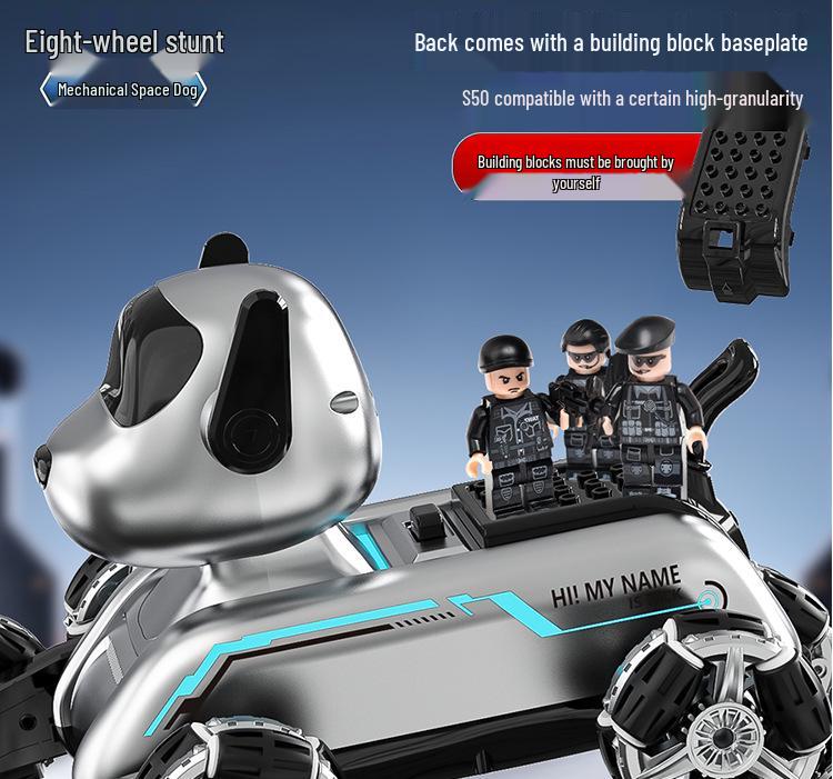 Eight-Wheel Stunt Robot Dog: Gesture-Sensing Remote Control Toy for Kids