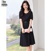 Women's Elegant Hepburn Style Short Sleeve Midi Dress