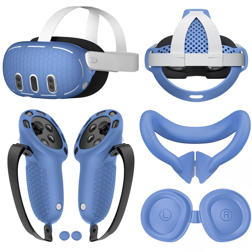For Meta Quest 3 Accesories VR Protective Cover Case VR Headset Head Face Cover Lens Cover Controller Grips For Oculus Quest 3