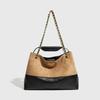 2025 New Model Color-Block Suede-Style Quilted Chain Frosted Leather Underarm Bag, Handbag, Shoulder Bag, Crossbody Bucket Bag