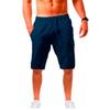 Men's Cotton Linen Shorts Pants Male Summer Breathable Solid Color Linen Trousers Fitness Streetwear