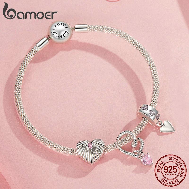 BAMOER 925 Silver Charm Spiritual Heart Infinity Pendant fits Charm Bracelets, 925 Silver Lucky Charm SCC1745